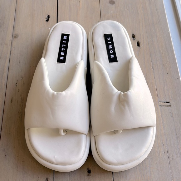 SIMON MILLER Taffy Puffy Platform Slide Sandal In Macadamia Size 40, US 9.5 - Picture 4 of 11